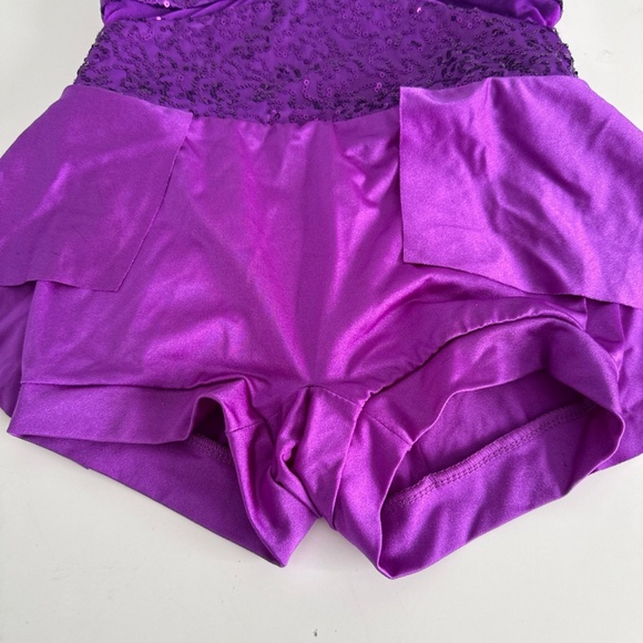 Weissman Tap/Acro Dance Costume. Purple Sequin Biketard. Worn Once med - Picture 3 of 7